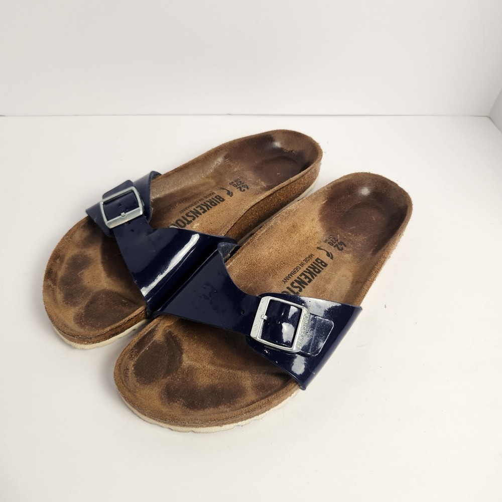Birkenstock Men's Blue Leather Casual Sandals Size 42 (9-9.5)